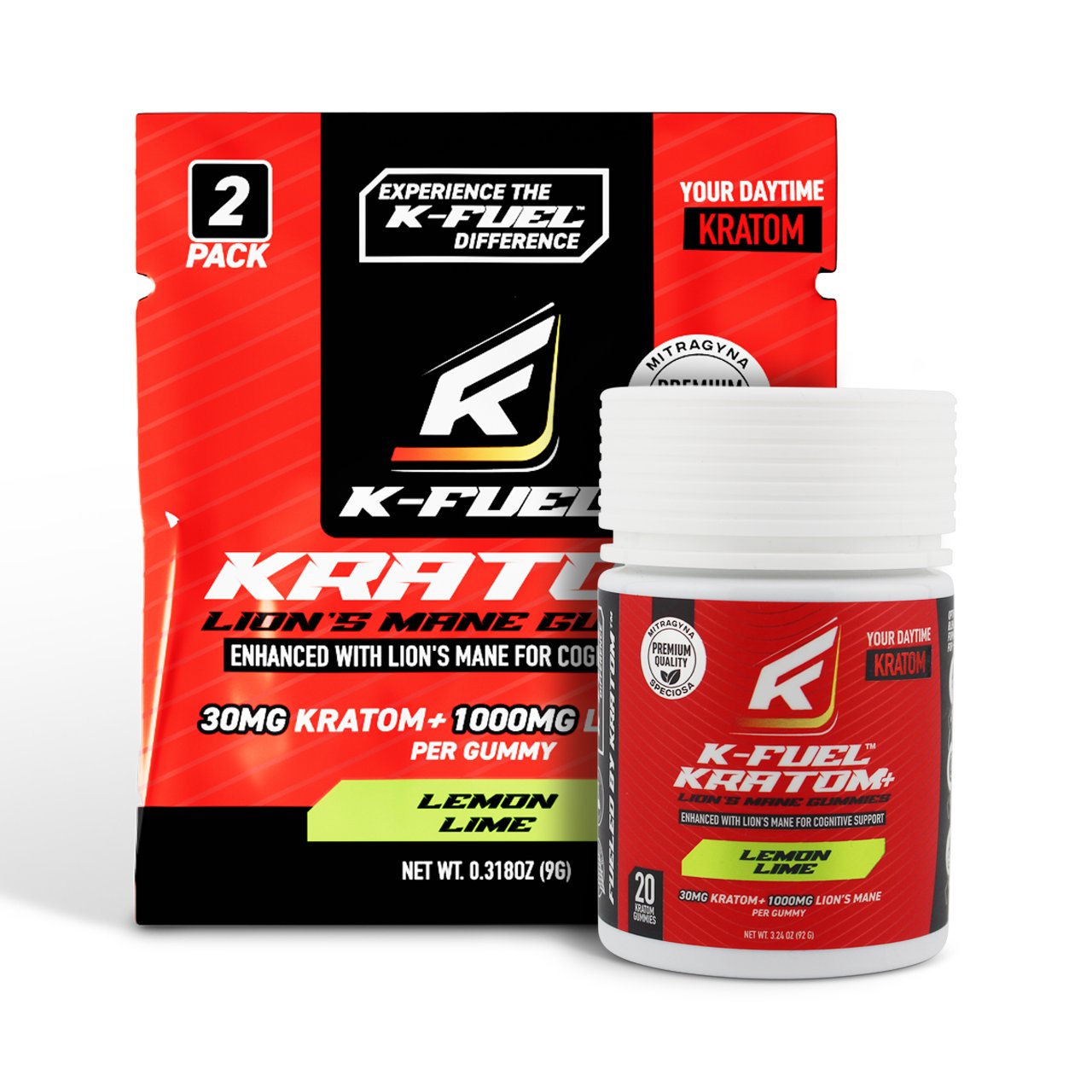 K-Fuel Kratom Lion’s Mane Mushroom Gummies Watermelon Citrus
