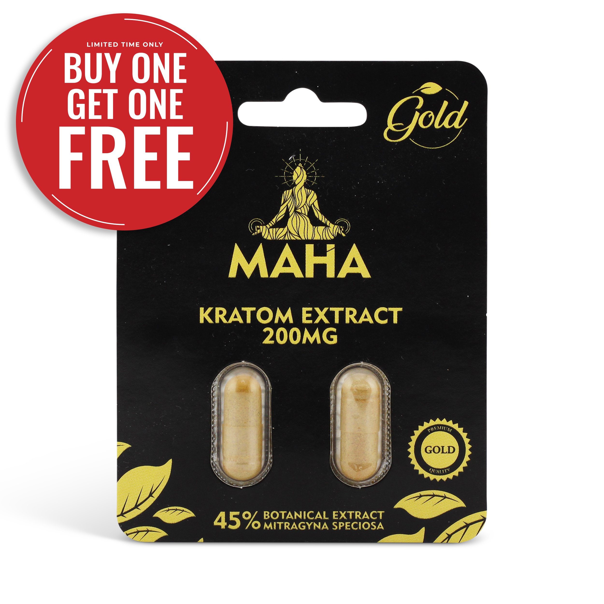 MAHA Gold Kratom Extract Capsules