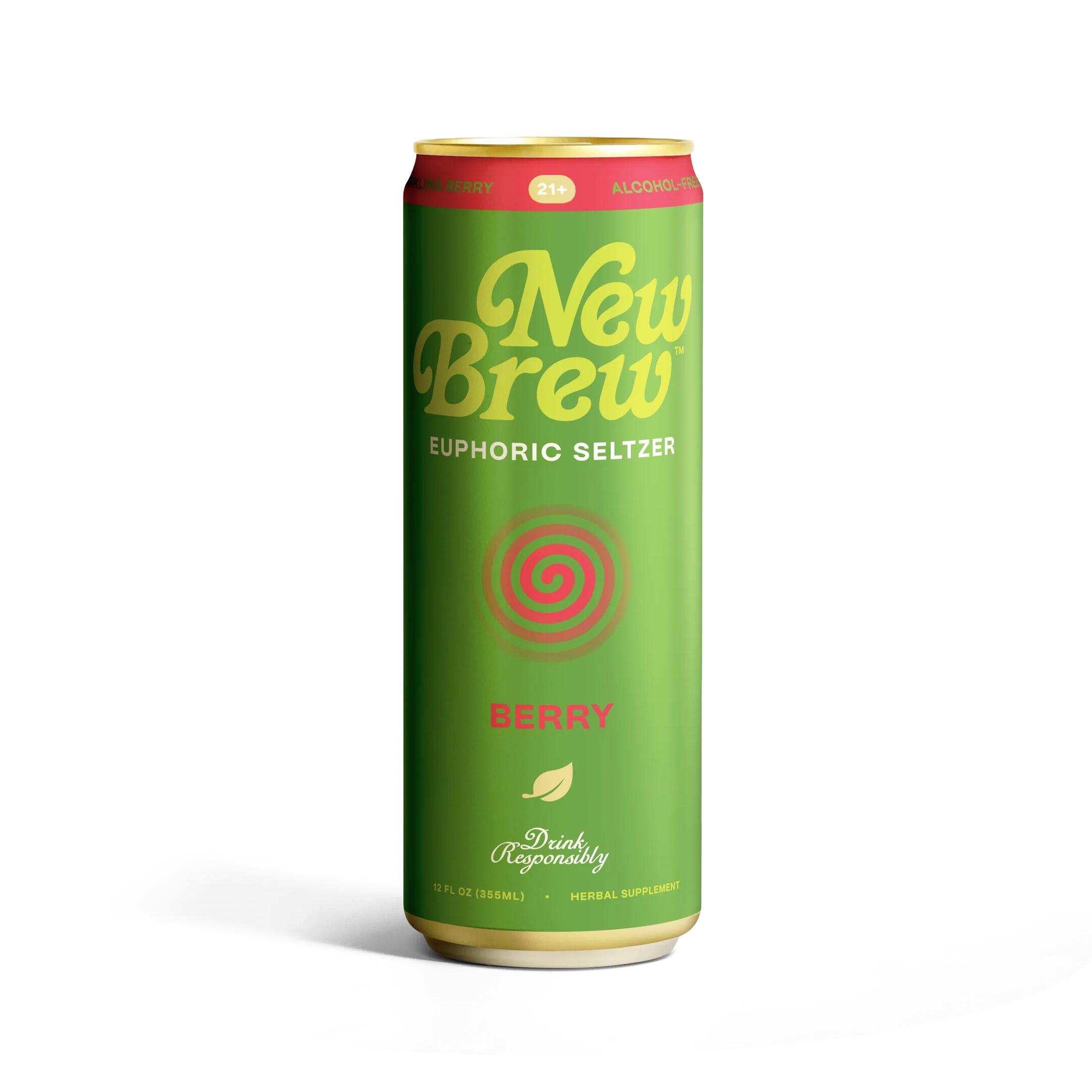 New Brew Euphoric Seltzer Kratom and Kava Berry 12oz