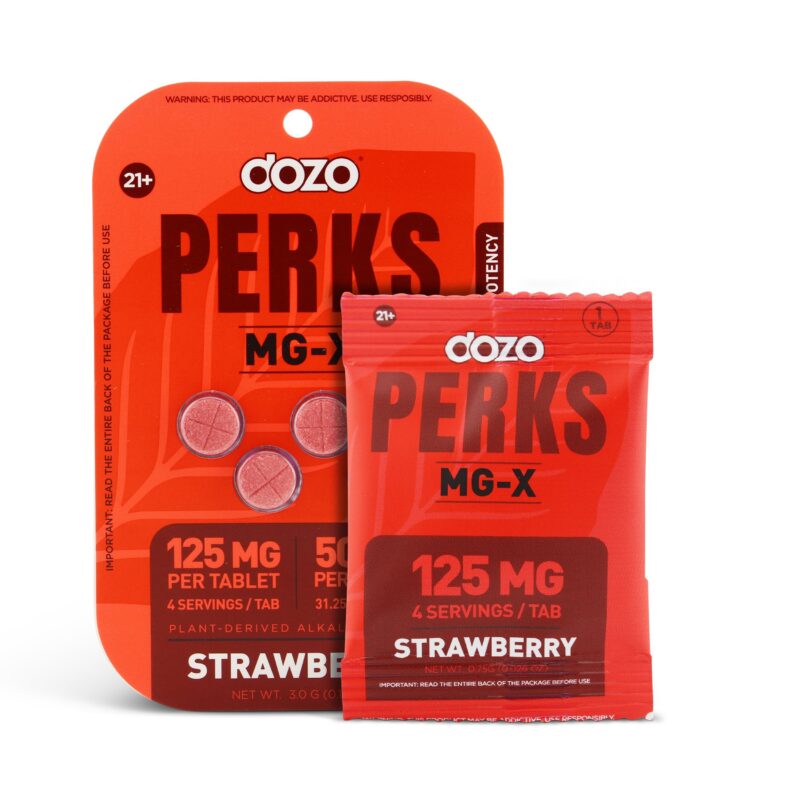dozo Perks MG-X Kratom Extract Chewable Tablets Strawberry 125mg